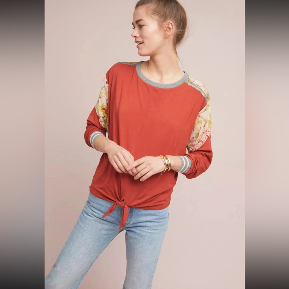 Anthropologie Tiny Pippa tie front top size XS